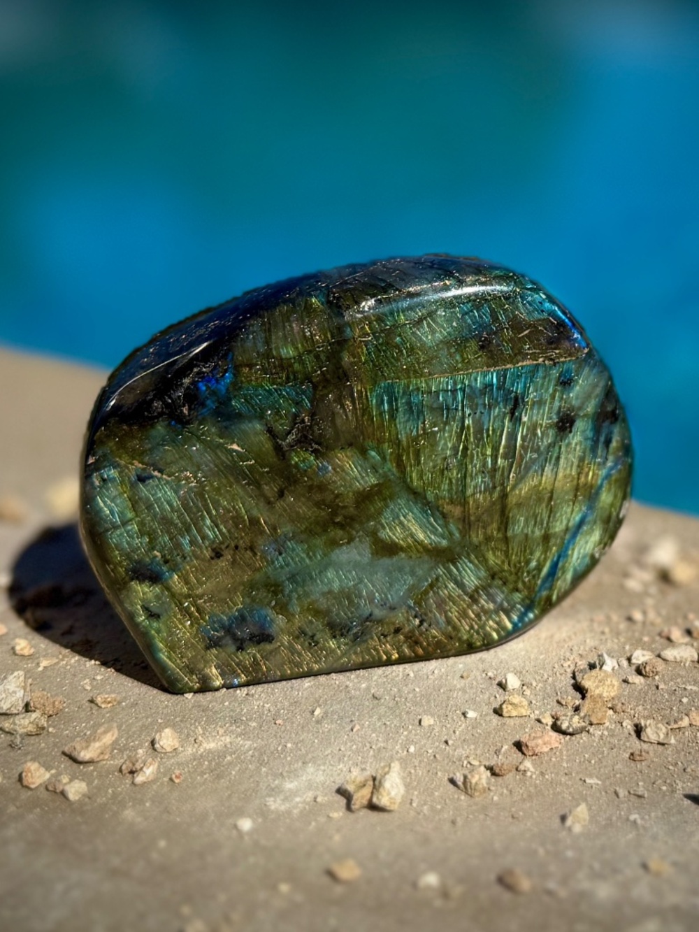 Madagascar Labradorite Polished Free Form Self Standing Crystal - Picture 3 of 5
